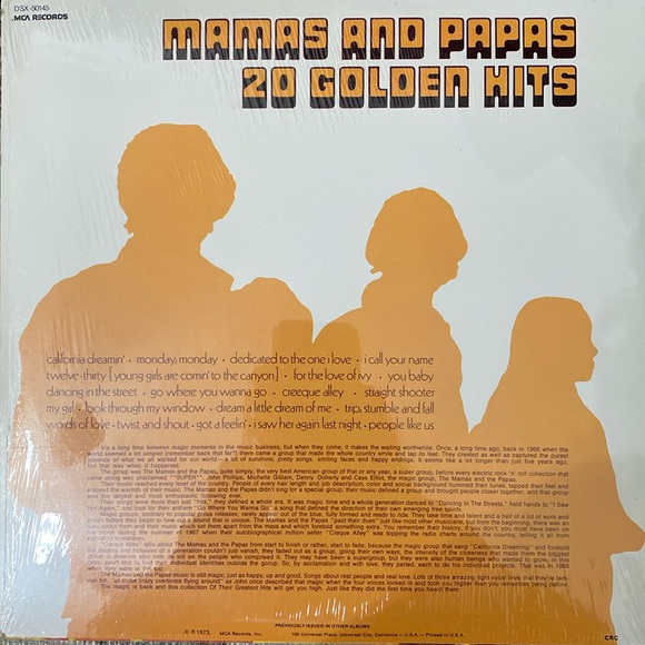 Mamas and Papas 20 Golden Hits - 2 Record set- Vinyl Record -MCA Records - 1973 - Picture 2 of 7